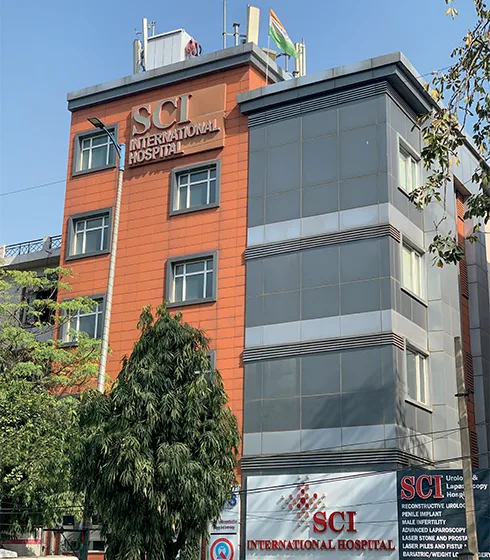 Modern hospital building